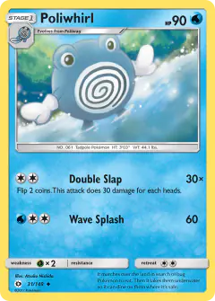 Poliwhirl Uncommon card from Sun & Moon Base