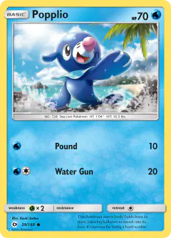 Popplio Common card from Sun & Moon Base