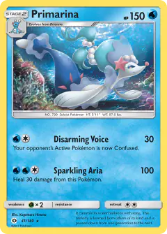 Primarina Rare card from Sun & Moon Base