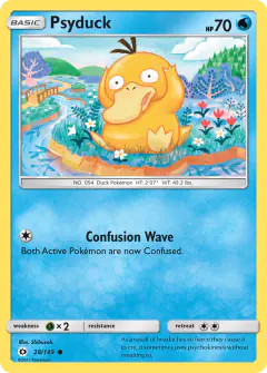 Psyduck Common card from Sun & Moon Base