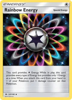 Rainbow Energy Uncommon card from Sun & Moon Base