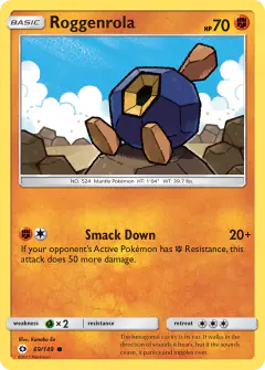 Roggenrola Common card from Sun & Moon Base