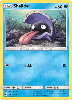Shellder Common card from Sun & Moon Base