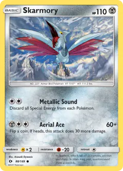 Skarmory Common card from Sun & Moon Base
