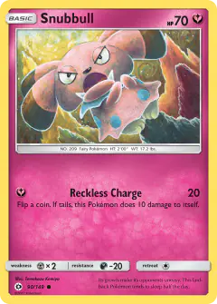 Snubbull Common card from Sun & Moon Base