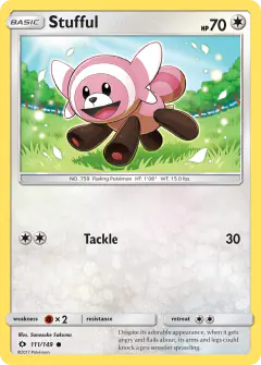 Stufful Common card from Sun & Moon Base