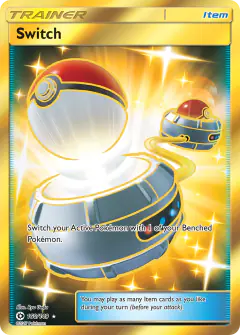 Switch Rare Secret card from Sun & Moon Base