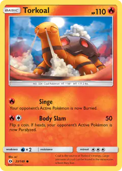 Torkoal Common card from Sun & Moon Base