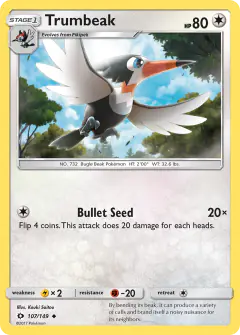 Trumbeak Uncommon card from Sun & Moon Base