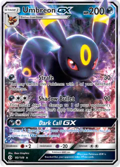 Umbreon-GX Rare Holo GX card from Sun & Moon Base