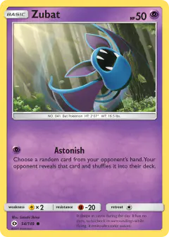 Zubat Common card from Sun & Moon Base