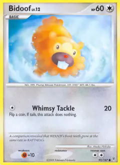Bidoof Common card from Supreme Victors