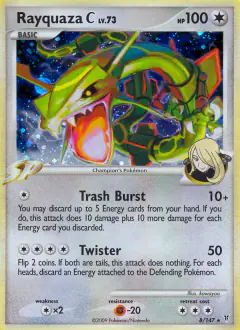 Rayquaza C Rare Holo card from Supreme Victors