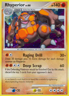Rhyperior Rare Holo card from Supreme Victors