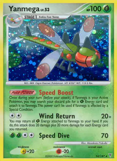 Yanmega Rare Holo card from Supreme Victors