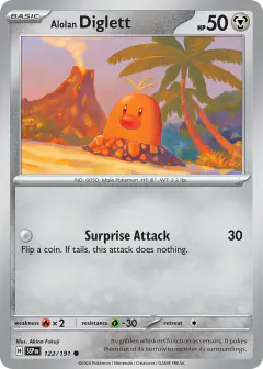 Alolan Diglett Common card from Surging Sparks