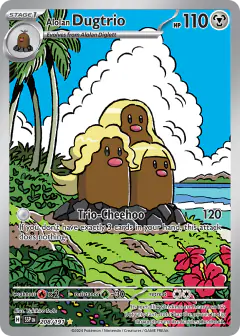 Alolan Dugtrio Illustration Rare card from Surging Sparks