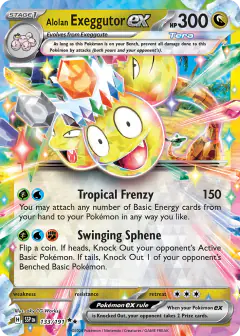 Alolan Exeggutor ex Double Rare card from Surging Sparks