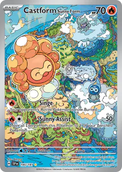 Castform Sunny Form Illustration Rare card from Surging Sparks