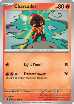 Charcadet Common card from Surging Sparks