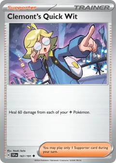 Clemont's Quick Wit Uncommon card from Surging Sparks