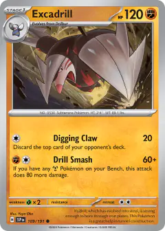 Excadrill Common card from Surging Sparks