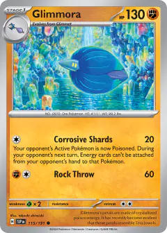 Glimmora Common card from Surging Sparks