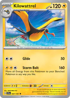 Kilowattrel Uncommon card from Surging Sparks