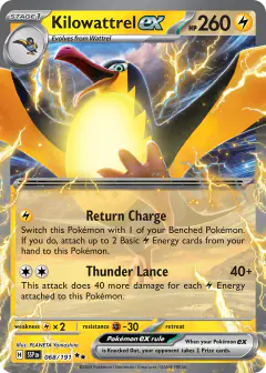 Kilowattrel ex Double Rare card from Surging Sparks