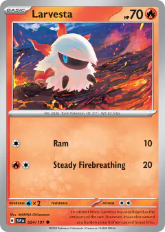 Larvesta Common card from Surging Sparks