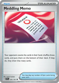 Meddling Memo Uncommon card from Surging Sparks