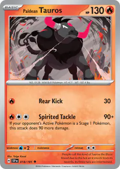 Paldean Tauros Uncommon card from Surging Sparks