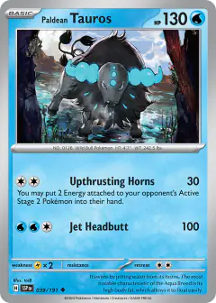Paldean Tauros Uncommon card from Surging Sparks