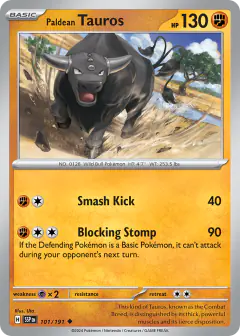 Paldean Tauros Uncommon card from Surging Sparks