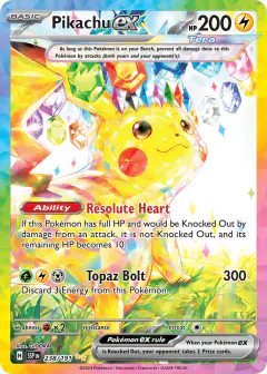 Pikachu ex Special Illustration Rare card from Surging Sparks