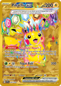 Pikachu ex Hyper Rare card from Surging Sparks