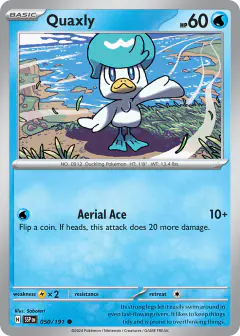 Quaxly Common card from Surging Sparks