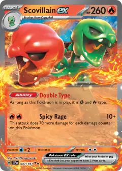 Scovillain ex Double Rare card from Surging Sparks