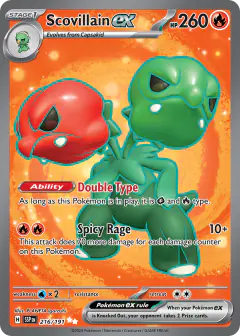 Scovillain ex Ultra Rare card from Surging Sparks