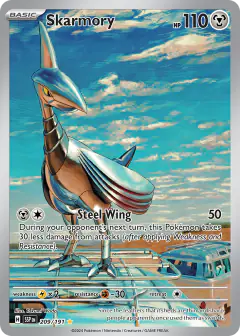 Skarmory Illustration Rare card from Surging Sparks