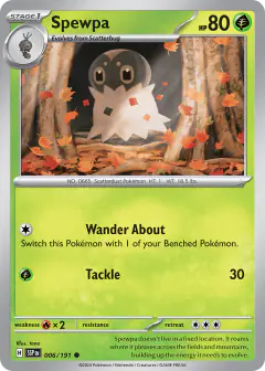Spewpa Common card from Surging Sparks