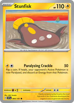 Stunfisk Common card from Surging Sparks