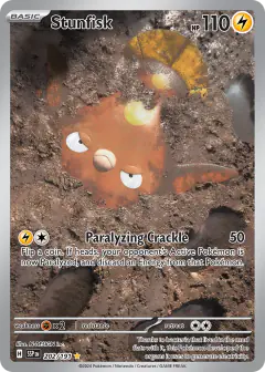 Stunfisk Illustration Rare card from Surging Sparks