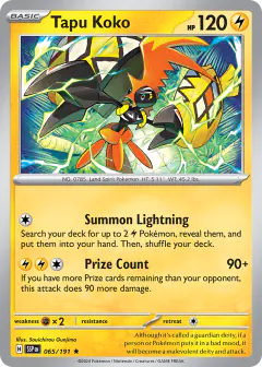 Tapu Koko Rare card from Surging Sparks