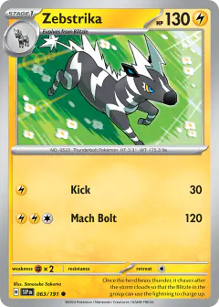 Zebstrika Common card from Surging Sparks