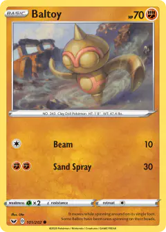 Baltoy Common card from Sword & Shield Base