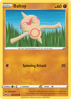Baltoy Common card from Sword & Shield Base