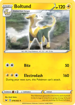 Boltund Rare Holo card from Sword & Shield Base