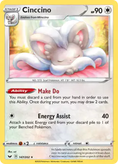Cinccino Rare card from Sword & Shield Base