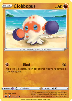 Clobbopus Common card from Sword & Shield Base